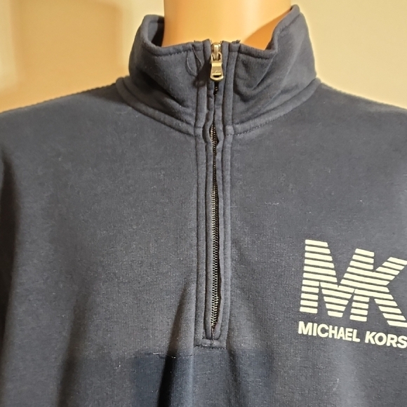 Michael Kors Men's Zip-Up Sweater in Navy - Picture 3 of 10